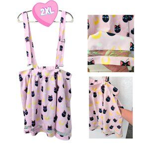 {Sailor Moon x Hot Topic} Pastel Pink & Holographic 2XL Anime Suspender Skirt